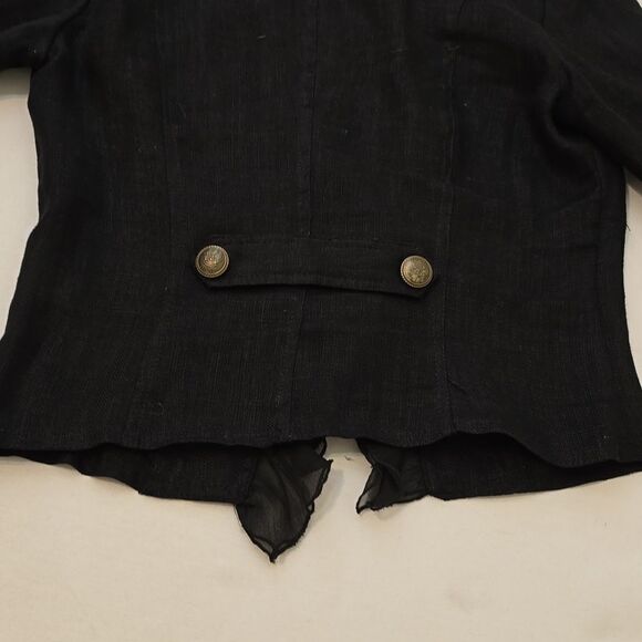 Insight Black Military Style Jacket Blazer Gold Buttons Lace trim size 4 - Picture 8 of 10